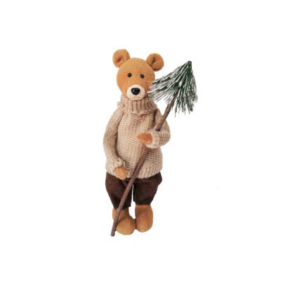 URSO TRICOT BEGE M - ALT 26 CM (CL0606)