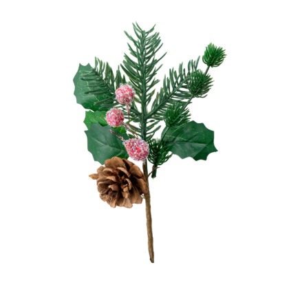 HASTE CEREJA COM FOLHAGEM - ALT 22 CM (CF0032)