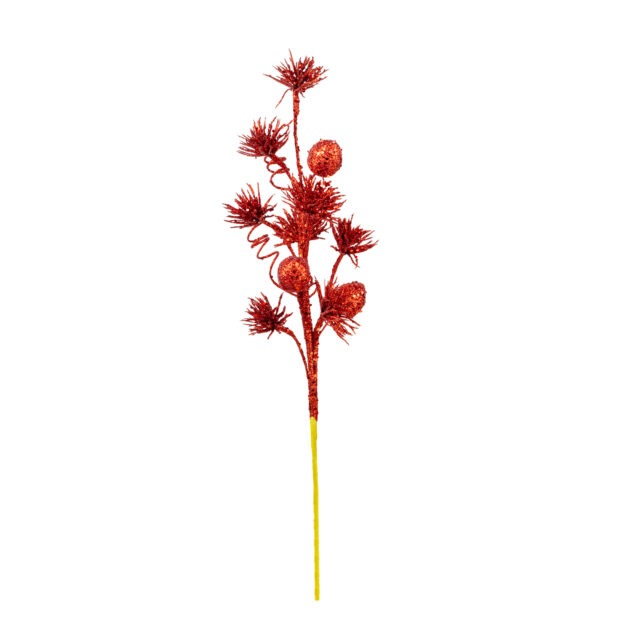 HASTE NATALINO COM GLITER VERMELHO - ALT 57 CM (CF0108-VM)