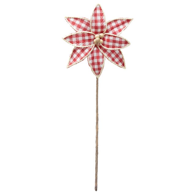POINSETIA VERMELHO XADREZ X 8 - ALT 55 CM X DIAM 26 CM (CF0217)