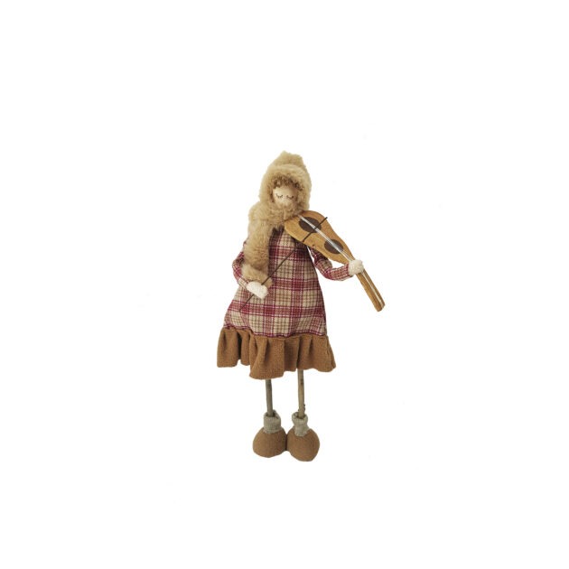 MENINA XADREZ COM VIOLINO - ALT 35 CM (CL0616)