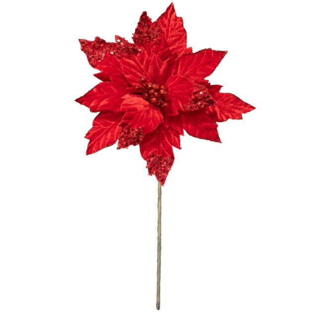 POINSETIA VELUDO VERMELHO - ALT 29 CM X DIAM 38.5 CM (CF0478)