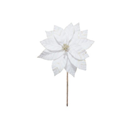 POINSETIA VELUDO BRANCO - ALT 26 CM X DIAM 37 CM (CF0622)
