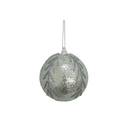BOLA DECORADA VERDE C/3 - DIAM 8 CM (CE0186)