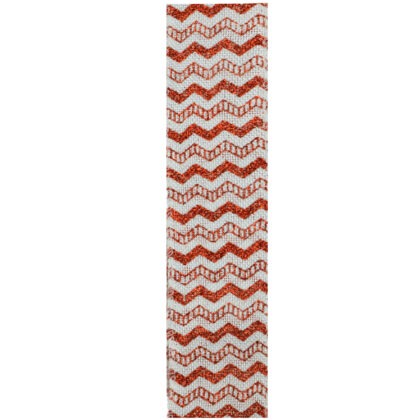 FITA NATALINA DECORADA VERMELHO E BRANCO COM GLITER- COMP 9.14 M X LARG 6.3 CM (CR0283)