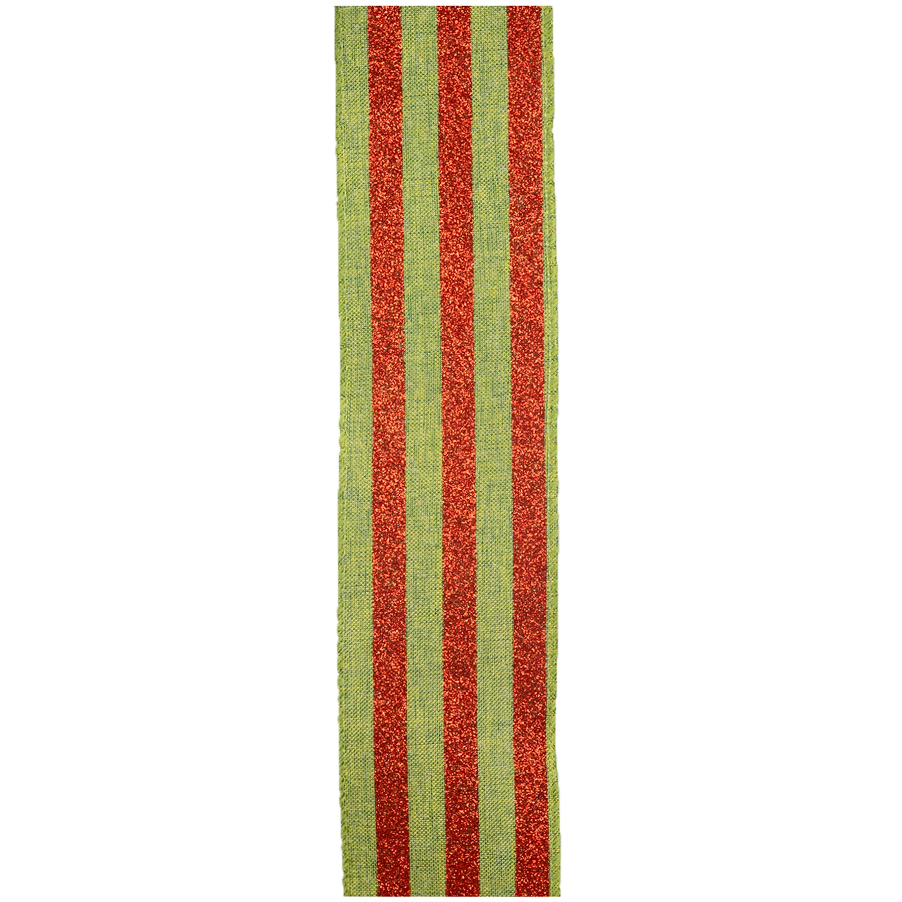 FITA NATALINA DECORADA VERMELHO COM VERDE LISTRADA - COMP 9.14 M X LARG 6.3 CM (CR0287)