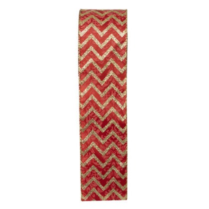 FITA NATALINA DECORADA COM GLITTER - COMP 9.14 M X LARG 6.3 CM (CR0029)