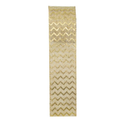FITA NATALINA JUTA COM DOURADO - COMP 9.14 M X LARG 6.3 CM (CR0109)