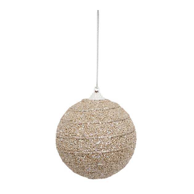 BOLA DECORADA CHAMPAGNE C/3 - DIAM 8 CM (CE0276)