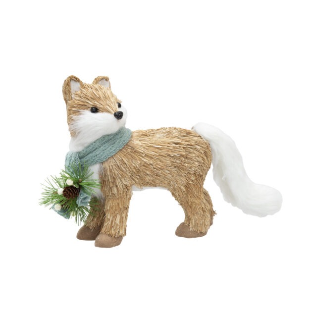 RAPOSA COM CACHECOL AZUL - ALT 21 CM X LARG 20 CM (CL0547)