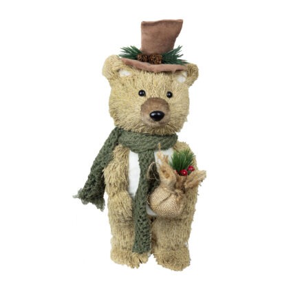 URSO COM CARTOLA E PINHA - ALT 30 CM (CL0658)
