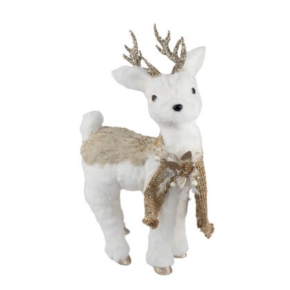 RENA GLITTER COM FOLHAGEM - ALT 37 X LARG 20 CM (CL0288)