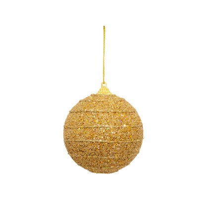 BOLA DECORADA DOURADO C/2 - DIAM 12 CM (CE0301)