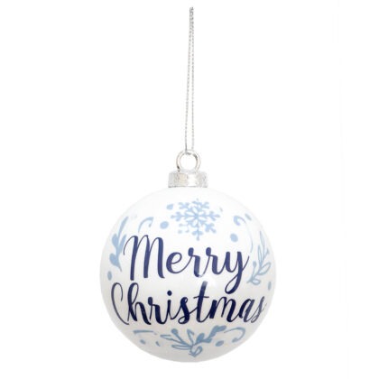 BOLA DECORADA MERRY CHRISTMAS C/3 - DIAM 8 CM (CE0260)