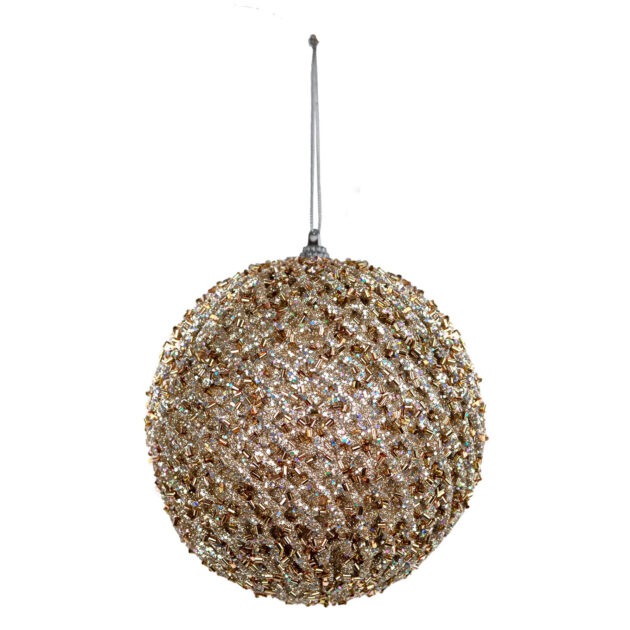 BOLA NATALINA CHAMPANHE C/2 - DIAM 12 CM (CE0331)