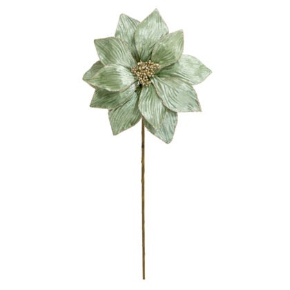 POINSETIA VELUDO VERDE C/ GLITTER - ALT 55 CM X DIAM 29 CM (CF0365)