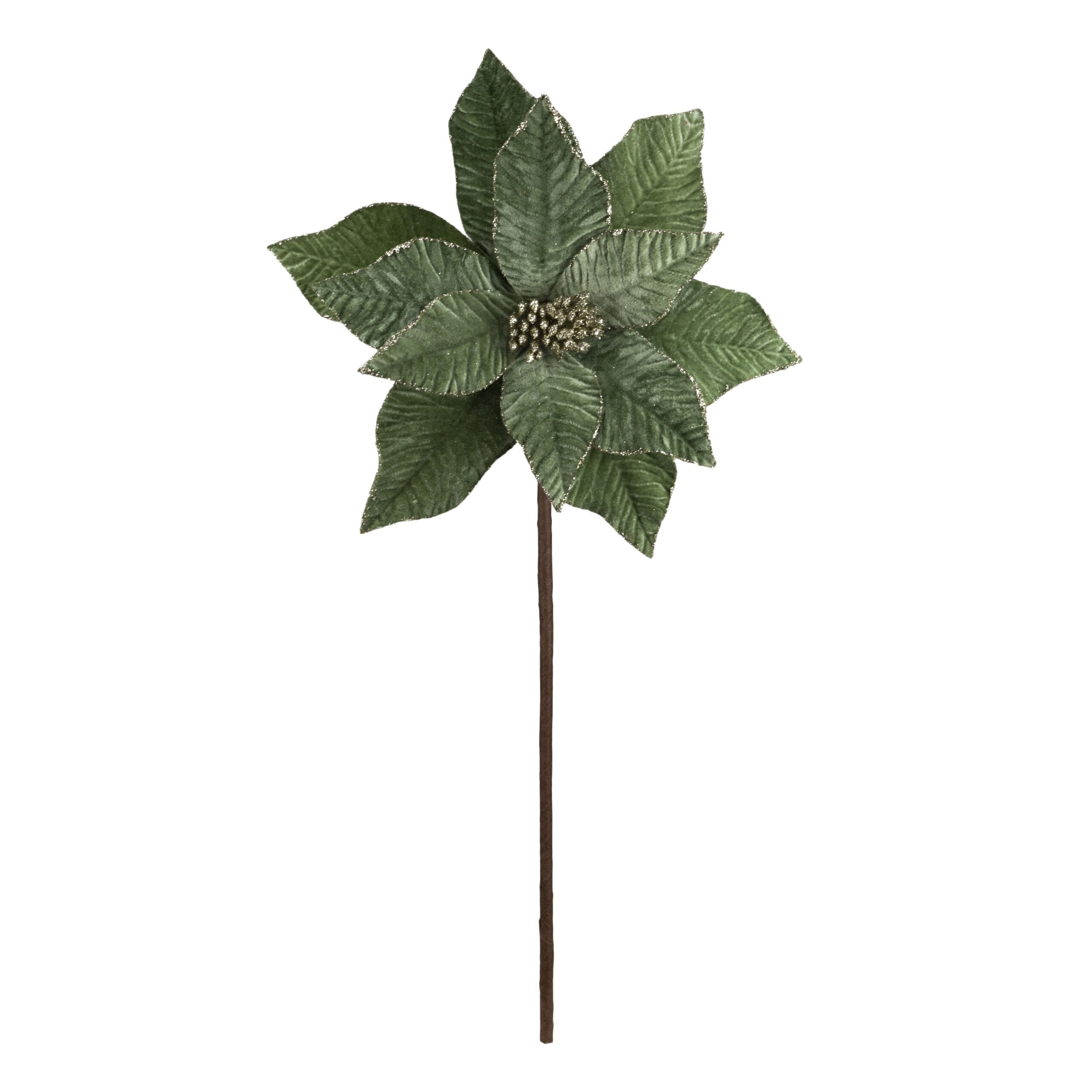 POINSETIA VERDE COM GLITTER - ALT 66 CM X DIAM 26 CM (CF0494)