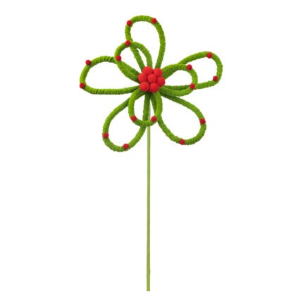 POINSETIA VERDE COM BOLINHAS VERMELHAS - ALT 64 CM (CF1216)