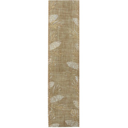 FITA NATALINA BEGE DECORADA - ALT 9.14 M (CR0439)
