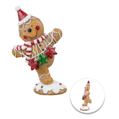 GINGEBREAD RESINA C/ BENGALA - ALT 14 CM (CA0136)