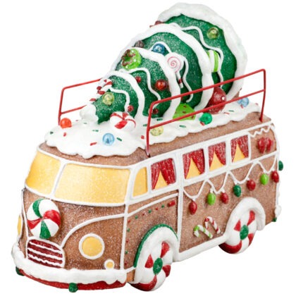 KOMBI GINGERBREAD RESINA C/ LED - ALT 22 CM X LARG 30 CM (CA0152)
