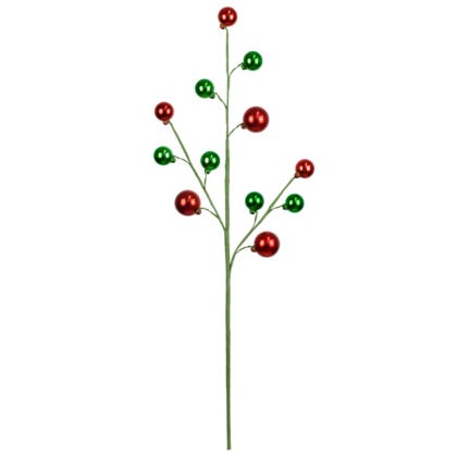 HASTE BOLINHA VERDE E VERMELHO - ALT 70 CM (CF0452)