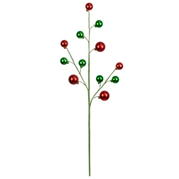 HASTE BOLINHA VERDE E VERMELHO - ALT 70 CM (CF0452)
