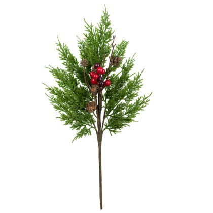 HASTE CIPRESTE COM PINHA TOQUE REAL - ALT 45 CM (CF0964)