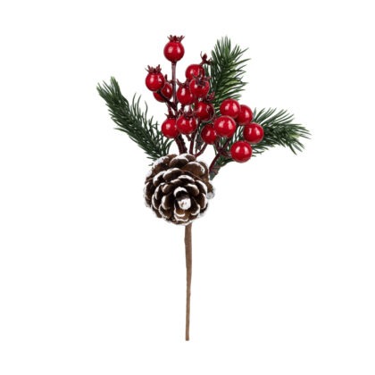 PICK BERRY COM PINHA - ALT 20 CM (CF1002-VM)