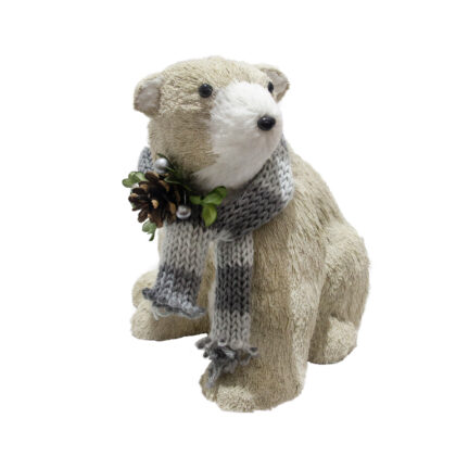 URSO CACHECOL CINZA NORTH - ALT 22 CM X LARG 26 CM (CL0508)