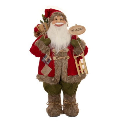 PAPAI NOEL CASACO VERMELHO COM PRESENTES (WELCOME) - ALT 80 CM (CS0009)
