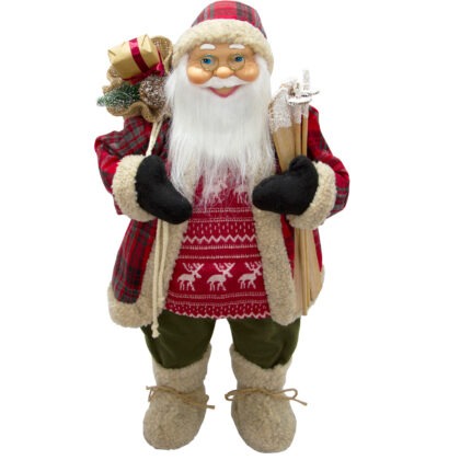 PAPAI NOEL CASACO VERMELHO COM PRESENTES E LUVA - ALT 60 CM (CS0028)