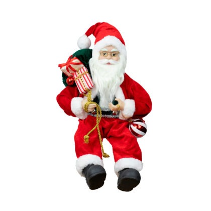 PAPAI NOEL VERMELHO VELUDO SENTADO - ALT 45 CM  (CS0183)
