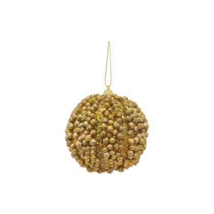 BOLA DECORADA DOURADO C/3 - DIAM 8 CM (CE0041)