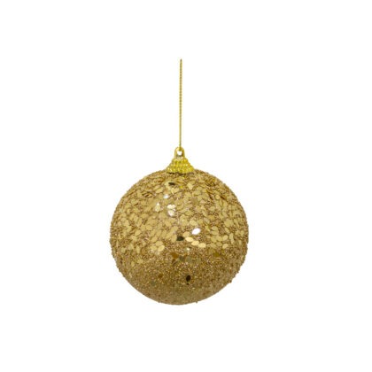 BOLA DECORADA DOURADO C/2 - DIAM 10 CM (CE0061)