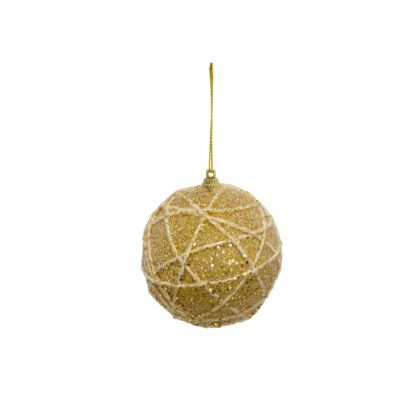 BOLA DECORADA DOURADO C/2 - DIAM 10 CM (CE0063)
