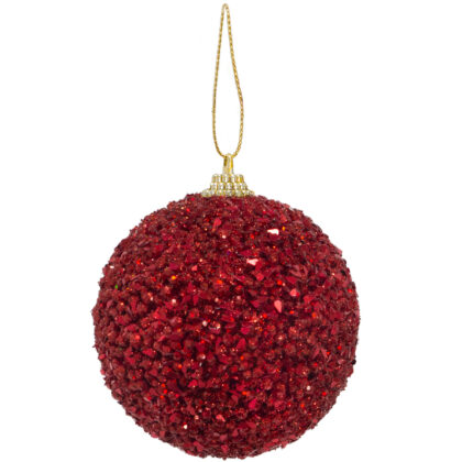 BOLA NATALINA VERMELHA C/2 - DIAM 12 CM (CE0069)