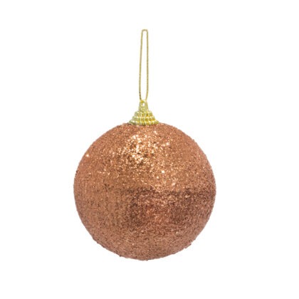 BOLA DECORADA COBRE  C/2 - DIAM 10 CM  (CE0073)
