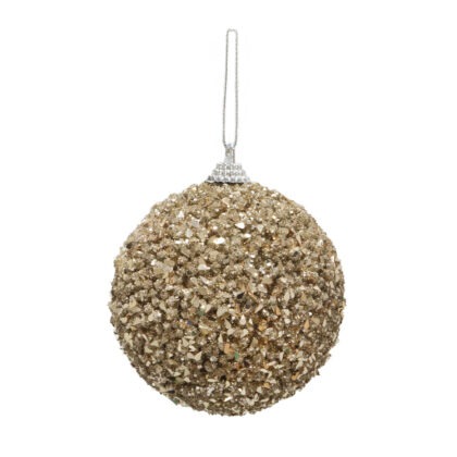 BOLA DECORADA CHAMPAGNE C/2 - DIAM 10 CM (CE0077)