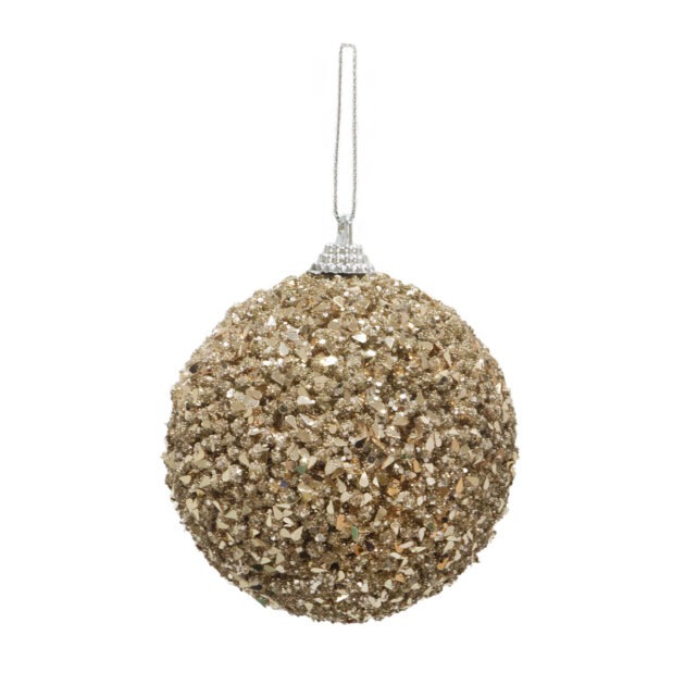 BOLA DECORADA CHAMPAGNE C/2 - DIAM 10 CM (CE0077)