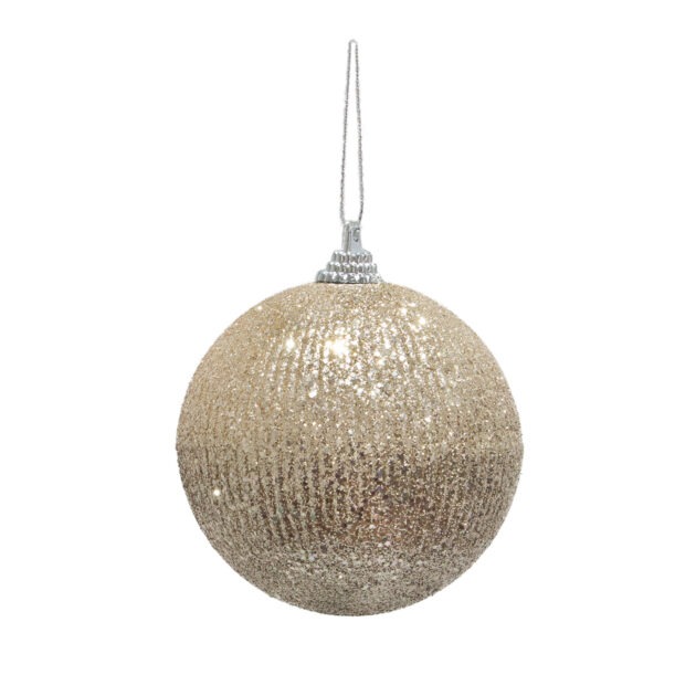 BOLA DECORADA CHAMPAGNE C/2 - DIAM 10 CM (CE0093)
