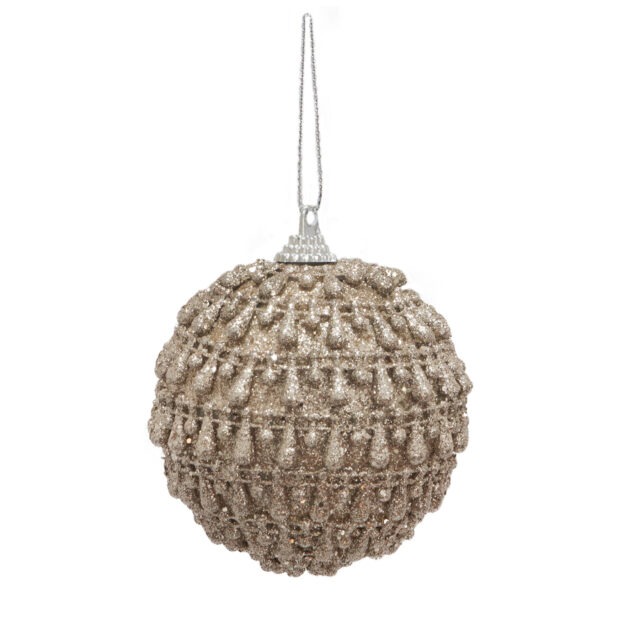 BOLA DECORADA CHAMPAGNE C/2 - DIAM 10 CM (CE0117)