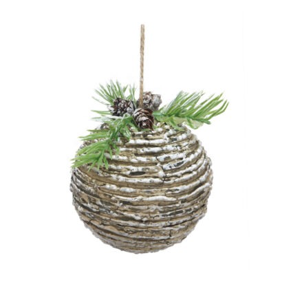 BOLA DECORADA RUSTICO C/2 - DIAM 10 CM (CE0142)