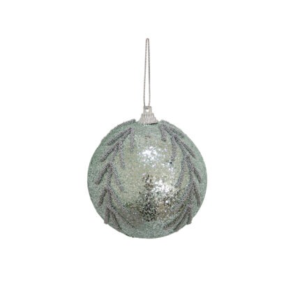 BOLA DECORADA VERDE C/2 - DIAM 10 CM (CE0187)
