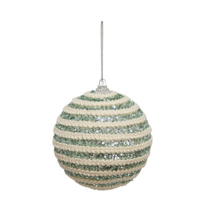 BOLA DECORADA VERDE C/3 - DIAM 8 CM (CE0196)
