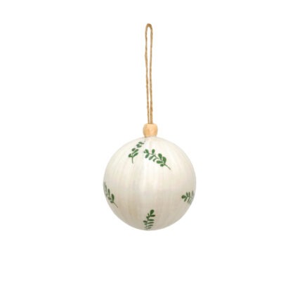 BOLA DECORADA FOLHAGEM C/3 - DIAM 8 CM (CE0264)