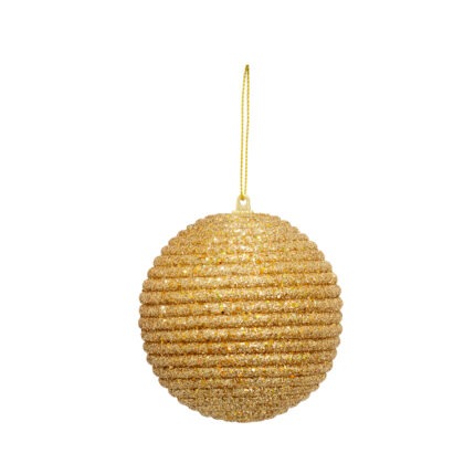 BOLA NATALINA DOURADA C/1 - DIAM 15 CM (CE0317)