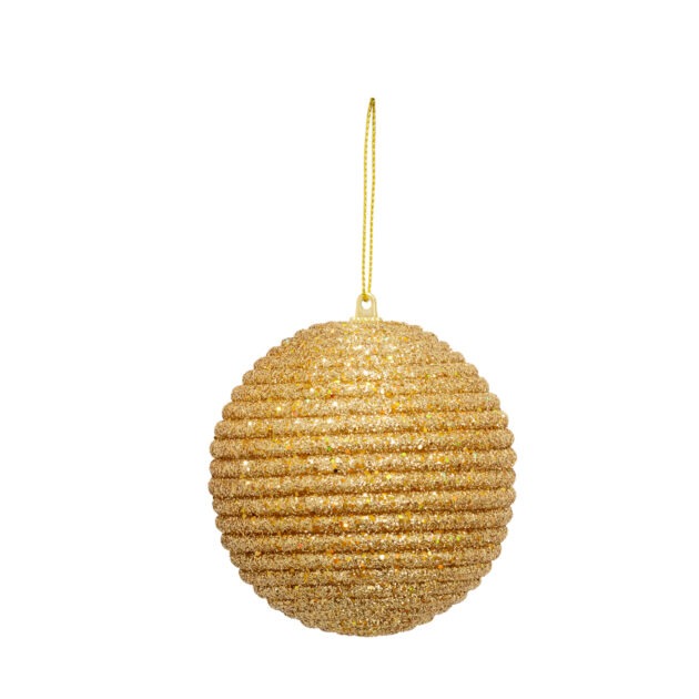 BOLA NATALINA DOURADA C/1 - DIAM 15 CM (CE0317)