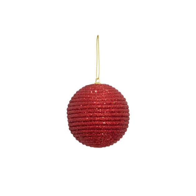 BOLA NATALINA VERMELHA C/2 - DIAM 12 CM (CE0318)