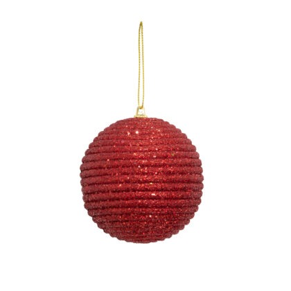 BOLA NATALINA VERMELHA C/1 - DIAM 15 CM (CE0319)